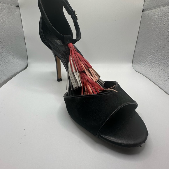 WHBM Black Suede Tassel Heels - Picture 8 of 11